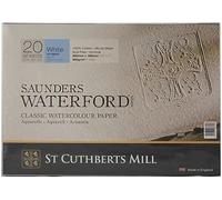 SAUNDERS WATERFORD SERIESST Cuthberts blocco carta per acquerello,collato 4 lati 31x23cm,20 fogli, bianco naturale, grana fine, 300gm