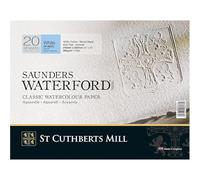 SAUNDERS WATERFORD SERIESST Cuthberts blocco carta per acquerello,collato 4 lati 31x23cm,20 fogli, extra bianco, grana fine, 300gm