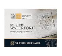 SAUNDERS WATERFORD SERIESST Cuthberts blocco carta per acquerello,collato 4 lati 31x23cm,20 fogli, extra bianco, grana ruvida 300gm