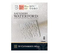 SAUNDERS WATERFORD SERIESST Cuthberts blocco carta per acquerello,collato lato corto 23x31cm,12 fogli, bianco naturale, grana satinata, 300gm
