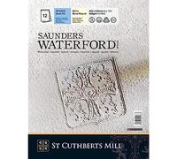 SAUNDERS WATERFORD SERIESST Cuthberts blocco carta per acquerello,collato lato corto 23x31cm,12 fogli, bianco naturale, grana fine, 300gm