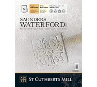 SAUNDERS WATERFORD SERIESST Cuthberts blocco carta per acquerello,collato lato corto 31x41cm,12 fogli, bianco naturale, grana satinata, 300gm