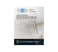 SAUNDERS WATERFORD SERIESST Cuthberts blocco carta per acquerello,collato lato corto 31x41cm,12 fogli, bianco naturale, grana fine, 300gm