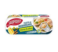 Saupiquet | Filetti di Saupiquet Sgombro Limone e Oliva 1/4, 176 g, 3 pezzi
