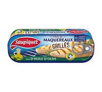 Saupiquet - Filetti di sgombro con olio d'oliva, 120 g, 4 pezzi