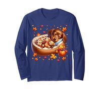 Sausage Dog Graphic Doxie Mom Autumn Vibes Fall Dachshund Maglia a Manica