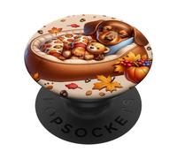 Sausage Dog Graphic Doxie Mom Autumn Vibes Fall Dachshund PopSockets PopGrip Adesivo
