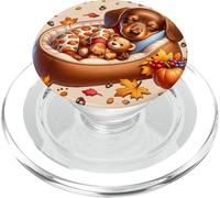 Sausage Dog Graphic Doxie Mom Autumn Vibes Fall Dachshund PopSockets PopGrip per MagSafe
