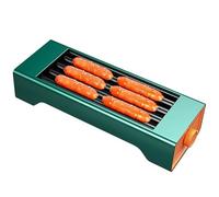 Sausage Grill Cooker, 150W Hot Dog Roller Machine with 4 Non-stick Rollers, Temp 0-180°C Adjustable, 360° Even Baking, Stainless Steel Material, for Kitchen, Restaurant, Home