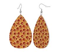 Sausage Pizza Pattern Print Orecchini In Pelle Stampato Pendenti Leggera Orecchini Per Carnevale Tutti I Giorni