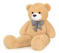 Sausudols XXL Orsacchiotto Orso di Peluche 120 cm di Altezza Giganti Orso Peluche per Fidanzata Teddy Bear Regalo per Compleanno Natale e San Valentino Marrone Chiaro