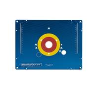 sauter Pannello d'appoggio in alluminio ELP1.0 - 306 x 229 x 9 mm - preforato per Trend, Perline, DeWalt - inclusi anelli riduttori, compatibile con tavolo fresa, "Made in Germany"