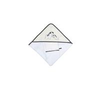 Sauthon Baby Deco - Mantello da bagno e guanto da bagno, motivo: pioggia e pompon, colore: Bianco