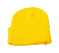 SAUTRV Cappello unisex lavorato a maglia autunno e inverno coppia semplice pullover cappello per capelli bambine, Giallo, Taglia unica