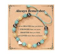 SAUTRV Love Bracele T - Braccialetto regolabile intrecciato a mano, con pietre naturali, per la stagione della laurea, coppia, Misura unica, Vetro, Nessuna pietra preziosa