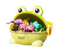 Sauty Frog for Children - Gioco interattivo, Rimbalzo giocattolo con pressione digitale, colori abbinati | Spring -on -Spring Rane, Borsa, Puzzle con secchio di stoccaggio P