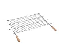 Griglia per barbecue in zinco. 80X40Cm Maniglie in legno Sauvic - 129379