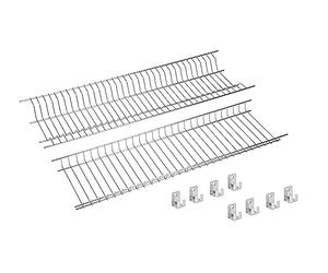 Sauvic Kit scolapiatti e scolabicchieri in Acciaio Inossidabile per mobili da 75 cm