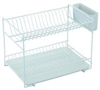 Sauvic Scolapiatti acciaio plastificato bianco, piccolo 38,5x25x28 cm
