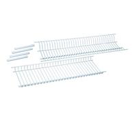 Sauvic Set scolapiatti e gocciolatoio in Acciaio plastificato Bianco per armadi da 65 cm