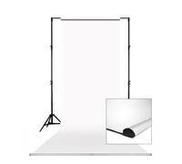 Savage Background Leader Bar 1.35m con Sfondo di Carta Bianca, Incluso uno Sfondo Fotografico di 1.35m x 11m, Struttura in Alluminio, Accessori per la Fotografia