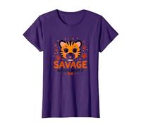 Savage But Cute About It Tiger Cub Paw Maglietta, Donna, Viola, L