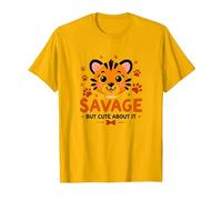 Savage But Cute About It Tiger Cub Paw Maglietta, Uomo, Oro Brillante, S