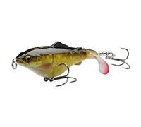 Savage Gear 3D Fat Smashtail - Esca da pesca Topwater Plopper, esca rigida galleggiante per Bass, Pike, Musky, Perch, Predator Fishing, ami appuntiti, acqua dolce e salata Black Ghost 8cm