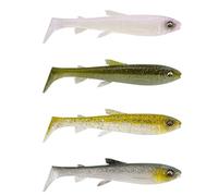 Savage Gear 3D Whitefish Shad, Esca Artificiale da Pesca a Spinning, Fire Perch, 20cm, PVC Morbido, con Sonaglio in Vetro, per Luccio