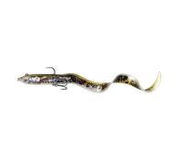 Savage Gear - Esca siliconica 4D Real Eel 20 cm 38 g Olive Pearl per siluro, luccio