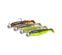Savage Gear Cannibal Shad Mix - esche artificiali Paddle Tail Shad per pesce persico, luccio e altro, Strike-Profumo di innesco, kit per pescatori d'acqua dolce e salata, Dark Water Mix 12,5 cm