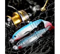 Savage Gear Cannibal shad softbait 12,5 cm 20g Bianco e Nero c/o Reelfishing