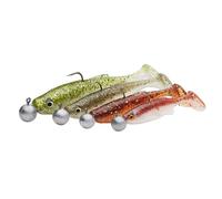 Savage Gear Fat Minnow T-Tail RTF - 4 pesci in gomma montati