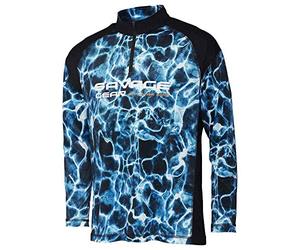 Savage Gear Marine UV Manica Lunga Tee, Blu Mare