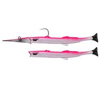 Savage Gear Salt Needle Fish Pulse Tail - Pesce in Gomma, Colore: Rosa Argento, Lunghezza: 30 cm/105 g