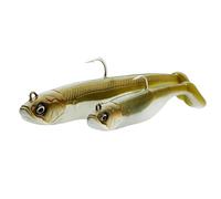 Savage Gear Savage Minnow - Azione vivace, design a testa di giga, ideale per pescatori d'acqua dolce e salata, perfetto per pesci predatori come luccio, persico e lucioperca Verde Argento 12,5 cm