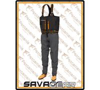 Savage Gear SG8 Chest Zip Wader STOCKINGFOOT XLS 45-47/10-12 GREY/BLACK