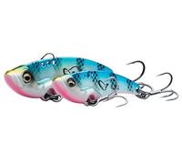 Savage Gear Vib Blade - Lama da lancio lunga con azione vibrante e lampeggiante, ideale per il pesce persico, il luccio e il lucioperca in acqua dolce e salata, blu a strisce rosa 5,5 cm
