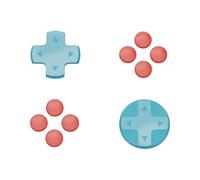 SAVAGE RAVEN by Skull & Co. D-Pad Button cap Set for Nintendo Switch 2 Joy-con - Neon Blue+Red
