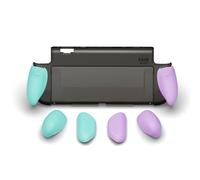SAVAGE RAVEN by Skull & Co. GripCase for Nintendo Switch 2: Dockable Soft Protective Case with Replaceable Grips [to Fit all Hands Sizes], Light Purple+Light Green