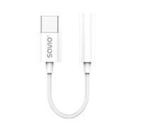 SAVAK-52 Cavo USB 3.1 Jack 3,5mm Femmina,USB C-Spina 0,11m Bianco SAVIO
