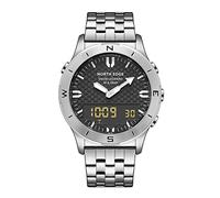 SAVALE Orologio Sportivo Digitale Uomo, Doppio Display Orologio al Quarzo Militare Analog Automatico Argento Orologi 50M Impermeabile Multifunzione Pedometro Compass Temperature Steps Tracker