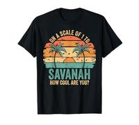 SAVANAH Cute Retro Girls Groovy SAVANAH Personalized Name Maglietta