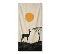 Savanna Sunset Door Cover Banner Decorativo, Elegante Antilope Silhouette Natura Scena Indoor Outdoor Home Decor Summer Safari Theme Festival Forniture 91 x 183 cm