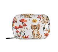 Savannah Cats Cartoon - Borse da medicina con scomparti rimovibili, organizer per pillole da viaggio per borsa