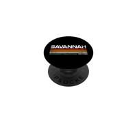 Savannah Georgia, design retrò a righe, città, stile vintage PopSockets PopGrip Adesivo