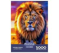 Savannah Lion Forward Puzzle 1000 Pezzi Wild Animal - Momento Zen Serale, Stimolo Mentale, Poster E Confezione Inclusi - 38x26cm/1000pcs
