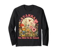 SAVANNAH Name Cute Retro Girls Wildflower SAVANNAH Name Maglia a Manica
