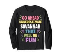 Savannah Personalized Women's Gift Custom Savannah Maglia a Manica
