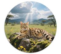 Savannah Rompicapo Circolare Con Pet Cat, 1000 Pezzi Per Chi Ama Le Sfide Intellettuali 1000pcs (67.5x67.5cm)